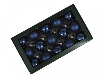 Sada vánočních skleněných baněk 5,7 cm, noční modrá, sada 30 ks