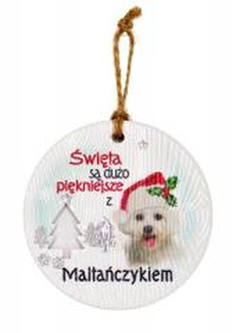 Zawieszka ceramiczna Boże Narodzenie Maltańczyk