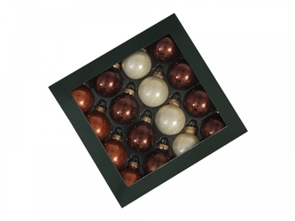 Sada vánočních skleněných baněk 3 cm, opál přírodní, sada 16 ks