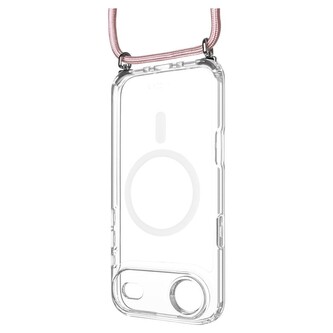 FIXED MagPure Neck kryt s růžovou šňůrkou na krk pro Apple iPhone Air