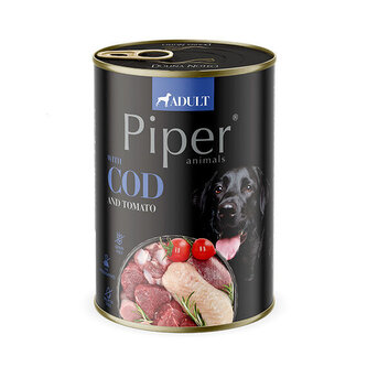 NEW PIPER s treskou a rajčaty, konzerva pro psy 400 g