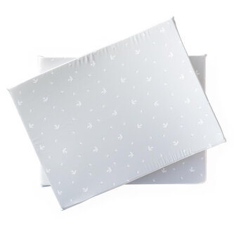 Set mantinelov SOFTELLO MAXI - svetlosivé vtáčiky