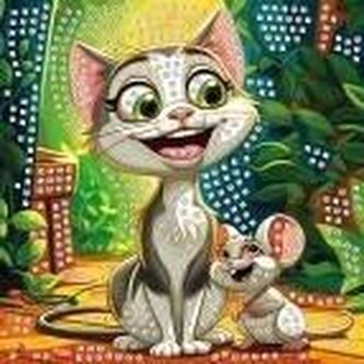 Mozaika piankowa kot i mysz 25x25cm