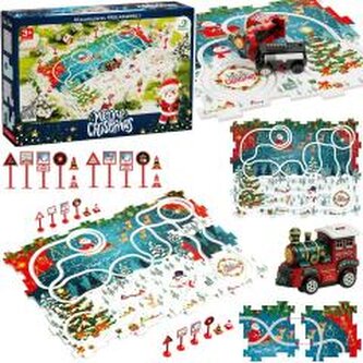 Kolejka tor puzzle świąteczne 25el