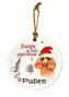 Zawieszka ceramiczna Boże Narodzenie Pudel
