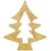 Choinki drewniane złote 6x5cm 2szt