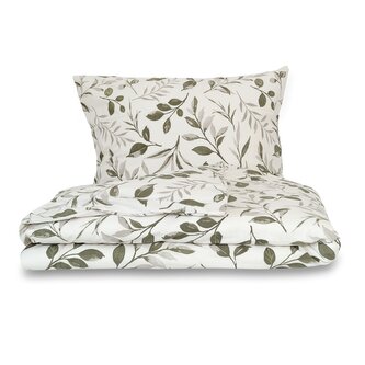 Francouzské flanelové povlečení 220x200, 70x90cm VĚTVIČKA zelená