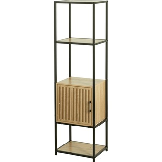 H & S COLLECTION Regál s policemi a skříňkou 153x43x33 cm černá/dřevo KO-NB1510590 H & S COLLECTION Regál s policemi a skříňkou 153x43x33 cm černá/dřevo KO-NB1510590