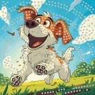 Mozaika piankowa biegnący pies 25x25cm