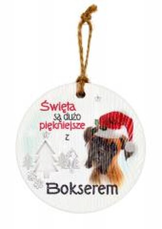 Zawieszka ceramiczna Boże Narodzenie Bokser