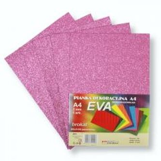 Pianka brokatowa A4 Eva jasny róż biodegrad. 5szt