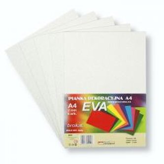 Pianka brokatowa A4 Eva biała biodegradowalna 5szt