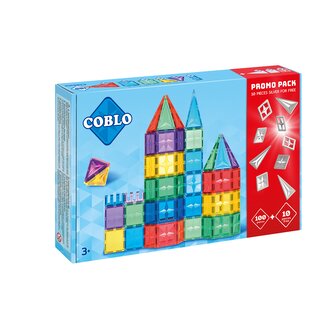 COBLO - Magnetická stavebnice 100 dílů Classic + 10 stříbrných dílů zdarma