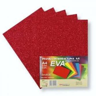 Pianka brokatowa A4 Eva malinowa biodegrad. 5szt