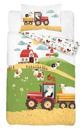 DETEXPOL Povlečení do postýlky Farma na kopci červená  Bavlna, 100/135, 40/60 cm