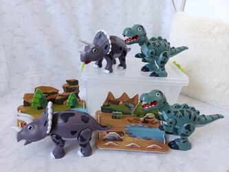 Dinosauři magnetická stavebnice se scénami krajiny, set 4