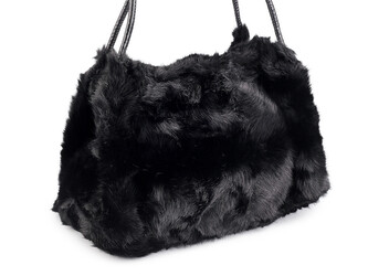 Kožešinová kabelka 28x19 cm - 1 ks - 2 černá