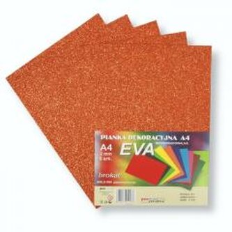 Pianka brokatowa A4 Eva pomar. biodegrad. 5szt