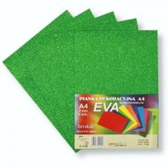 Pianka brokatowa A4 Eva zielona biodegrad. 5szt