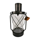 Černá kovová lucerna na svíčku 33 x 18 cm