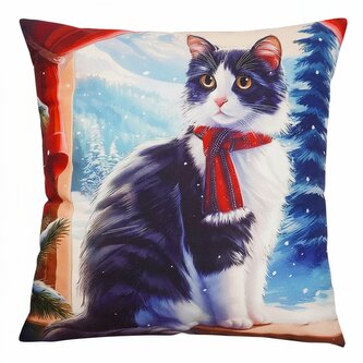 Vánoční polštář CHRISTMAS CAT III. 40x40 cm Mybesthome