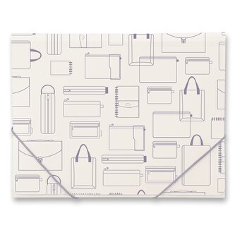 Tříchlopňové desky s gumou Foldermate Vintage A4 - šedá