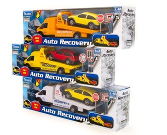 Laweta pomarańczowa + pojazd 1:48 + znaki