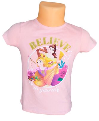 Dívčí tričko PRINCEZNY believe krátký rukáv růžové, růžová světlá, velikost: 104 Dívčí tričko PRINCEZNY believe krátký rukáv růžové, růžová světlá, velikost: 104