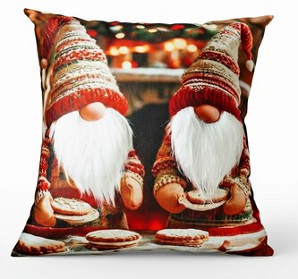 Vánoční polštář s 3D aplikací GNOMES FRIENDS II. 40x40 cm Mybesthome
