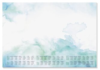 Podložka na stůl "Watercolor Sea", 595 x 410 mm, 3 roční a týdenní kalendář, SIGEL H6314 Podložka na stůl "Watercolor Sea", 595 x 410 mm, 3 roční a týdenní kalendář, SIGEL H6314
