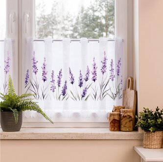 Dekorační metrážová vitrážová záclona LAVANDA I. výška 50 cm MyBestHome
