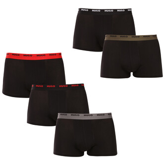 5PACK pánské boxerky HUGO černé (50532619 003) XXL
