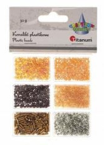 Koraliki plastikowe 6 rozmiarów 32g