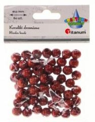 Koraliki drewniane brązowe 60szt