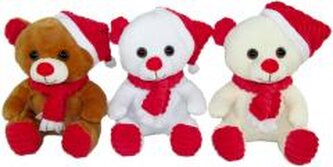 Miś świąteczny w szaliku 20cm MIX