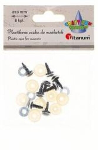 Oczy do maskotek plastikowe 10mm z mocowaniem 8szt