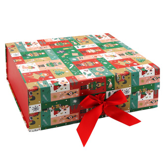 Dárková krabice vánoční s mašlí 33 x 25 x 12 cm - vánoční louskáček