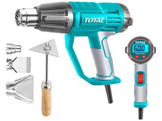 Pistole horkovzdušná s LCD displejem, 2000 W TOTAL