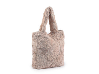 Kožešinová kabelka 36x37 cm - 1 ks - 1 béžová světlá