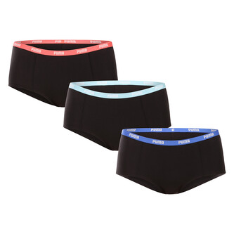 3PACK dámské kalhotky Puma černé (503006001 009) L