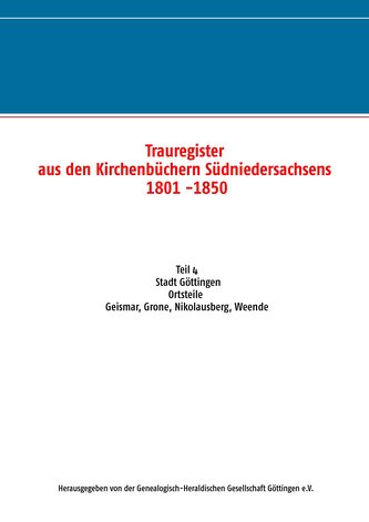 Trauregister aus den Kirchenbüchern Südniedersachsens 1801 -1850