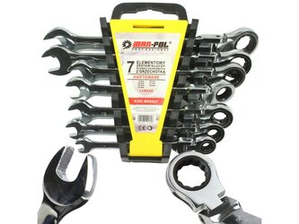 Klíče ráčnové očkoploché s kloubem 7ks 8-19mm MAR-POL