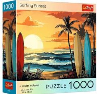 Puzzle 1000 USA Collection: Surfing Sunset TREFL