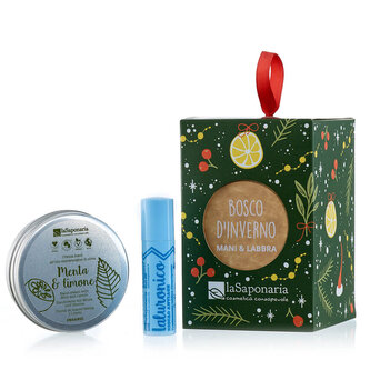 laSaponaria Dárková sada pro péči o rty a ruce - Zimní les