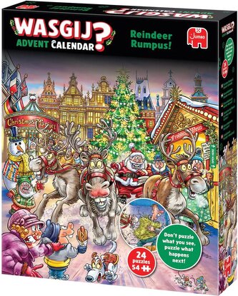 JUMBO Puzzle WASGIJ Adventní kalendář: Splašení sobi! 24x54 dílků