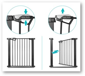 MILLY MALLY 6574 Bramka zabezpieczająca - barierka na schody Guardy 83 Black MILLY MALLY 6574 Bramka zabezpieczająca - barierka na schody Guardy 83 Black