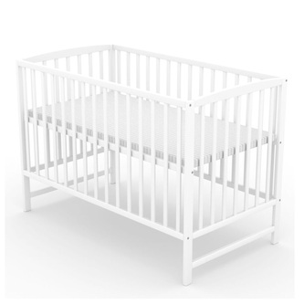 Postýlka pro miminko ANNA 120x60cm se spouštěcím bokem - bílá; bílá Postýlka pro miminko ANNA 120x60cm se spouštěcím bokem - bílá; bílá