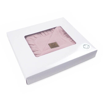 Mušelínová prikrývka SOFTELLO - tmavoružová s volánikom