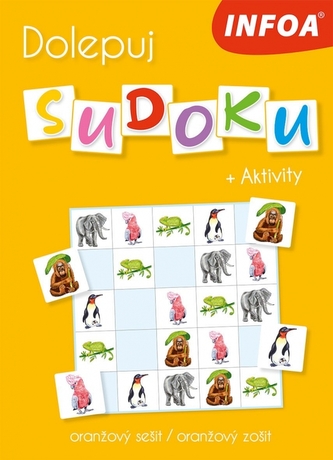 Dolepuj sudoku + Aktivity - oranžový zošit