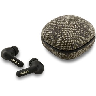Guess PU 4G Script Logo ENC TWS Bezdrátová sluchátka hnědá